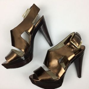 MICHAEL Michael Kors Carla Metalic Leather Heels
